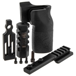 MasterPiece Arms 65PMRACCBUNDLE ACCBundle  DN3 Muzzle Brake Vertical Grip V4 Spigot Mount  Bag Rider For 6.5 Creedmoor MasterPie