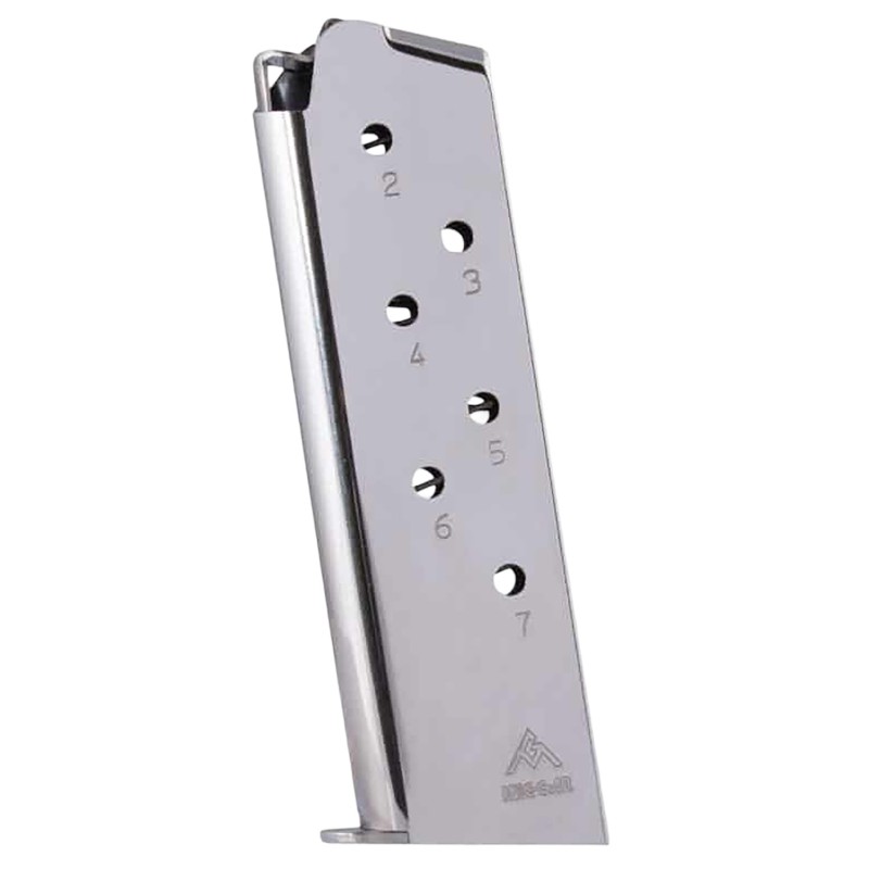 MecGar MGCG4507N   7rd 45 ACP Fits Colt Govt 1911 Nickel Stainless Steel