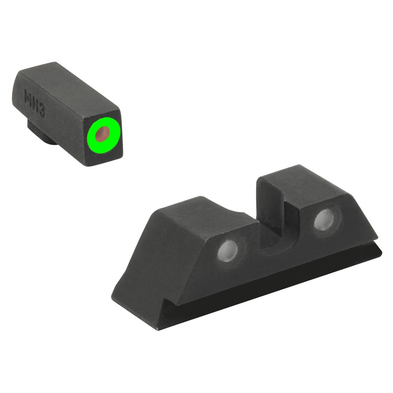 Meprolight USA 402243111 HyperBright  Black  Green Tritium with Green Outline Front Sight Green Tritium with Black Outline Rear 