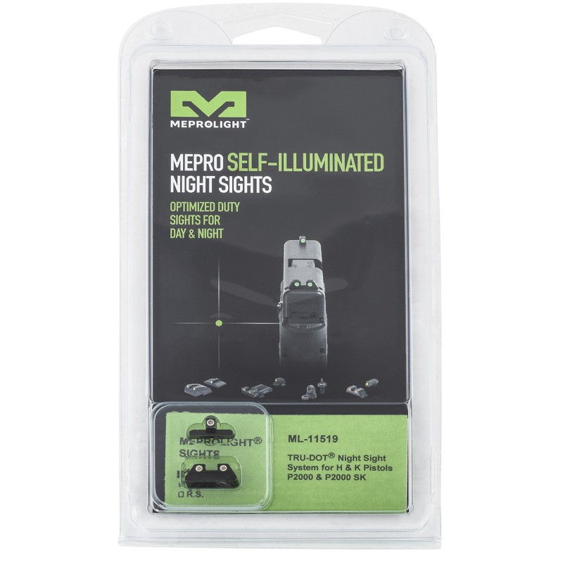 Meprolight USA 115193101 TruDot  Black  Green Tritium Front Sight Green Tritium Rear Sight Set