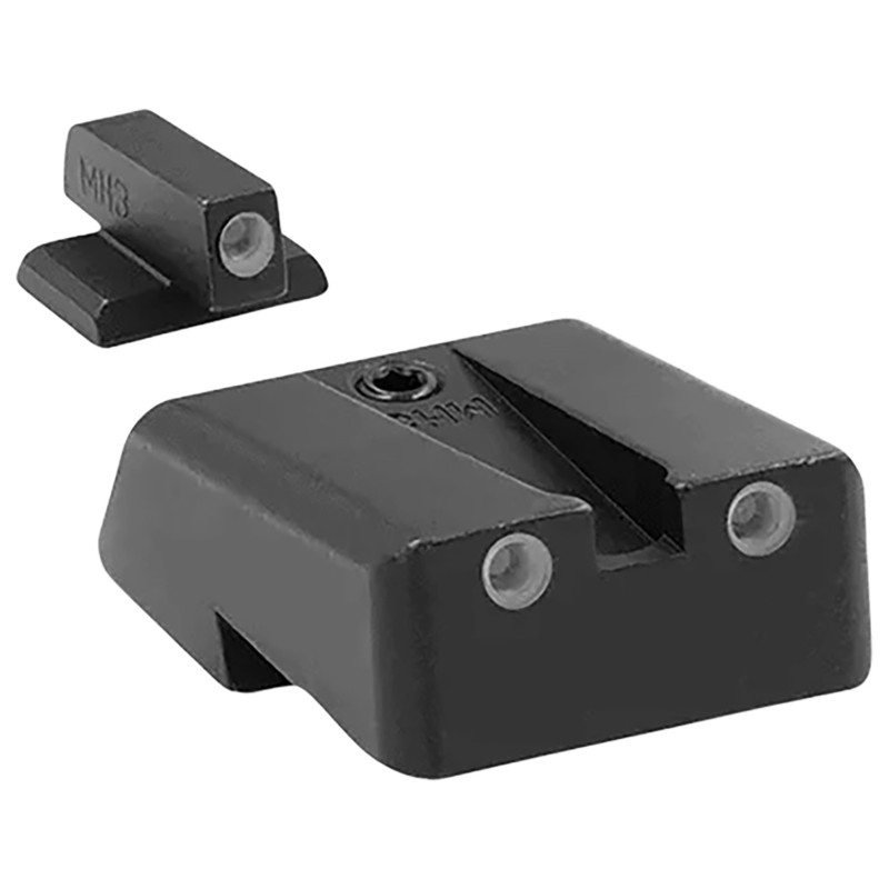 Meprolight USA 198103101  SelfIlluminated Black  Green Tritium Front Sight Green Tritium Rear Sight Set