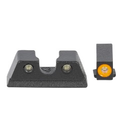 Meprolight USA 402203131 HyperBright  Black  Green Tritium with Orange Outline Front Sight Green Tritium with Black Outline Rear