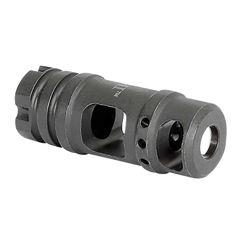 Midwest Industries MIMB6 Muzzle Brake  Black Phosphate Steel with M14x1 LH Threads for 30 Cal AKPlatform