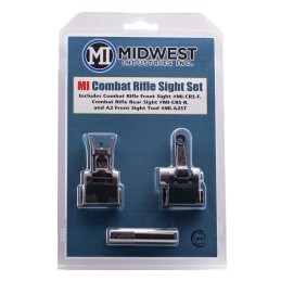 Midwest Industries MICRSSET Combat Rifle Sight Set  Black Flip Up Front  Rear for AR15 M16 M4