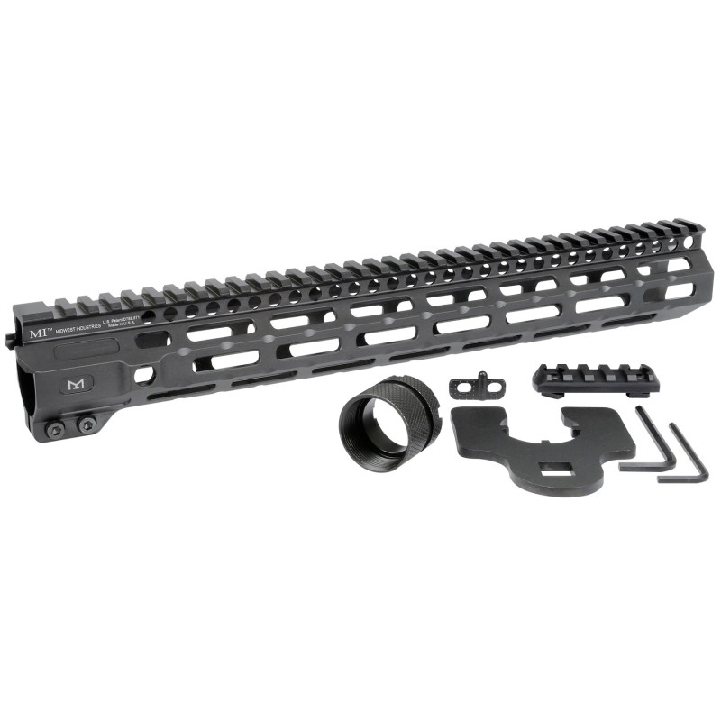 MIDWEST INDUSTRIES INC MICRM14 MSeries AR15 6061 Aluminum Black Hard Coat Anodized 14