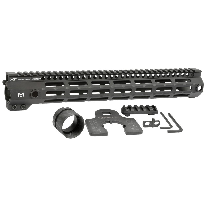 Midwest Industries MIG4M14 Tactical G4M Handguard AR15 Black Hardcoat Anodized Black 14 6061T6 Aluminum MLOK