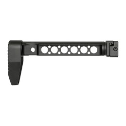 Midwest Industries MISTAPSFLWS Buttstock with Folding Adaptor  Black Steel with Minimalistic Butt Plate