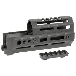 Midwest Industries MIAKALPHA6 Alpha  Dropin Aluminum Black Hardcoat Anodized 5 Slot Picatinny Rail AKPlatform 6 Long Compatible 