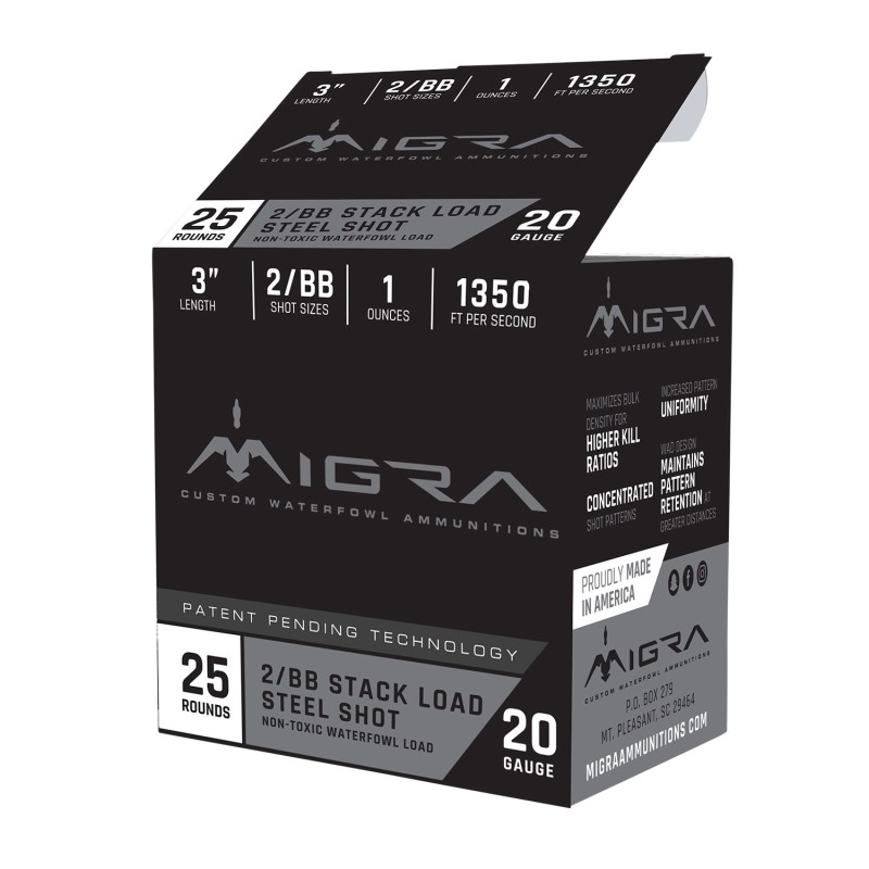 Migra Ammunitions M20S46 Combinational  20 Gauge 3 1 oz 46 Shot 25 Per Box 10 Case