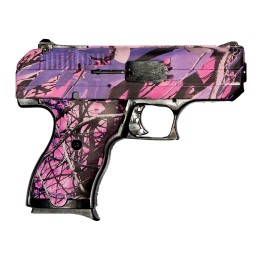 HiPoint CF380PI CF  380 ACP 81 3.50 Black Steel Barrel HydroDipped Pink Camo Serrated Steel Slide HydroDipped Pink Camo Polymer 