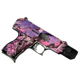 HiPoint CF380CPI CF  380 ACP 101 4 Black Steel wIntegral Muzzle Brake Barrel HydroDipped Pink Camo Serrated Steel Slide HydroDip