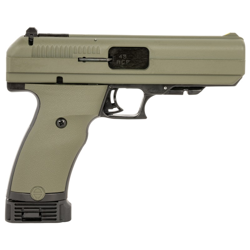 HiPoint 34510OD JHP  45 ACP 91 4.50 Black Steel Barrel OD Green Serrated Steel Slide  Polymer Frame OD Green Polymer Grip