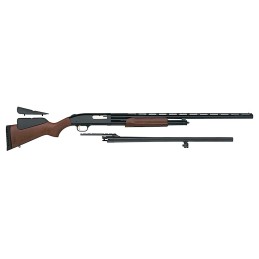 Mossberg 54243 500 FieldDeer 12 Gauge 51 3 28 Vent Rib24 Slugster wCantilever Scope Mount Barrels Blued Metal Finish Wood Dual C