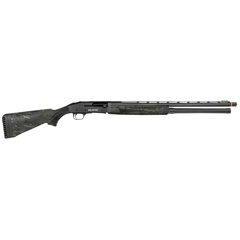 Mossberg 85166 940 Pro JM 12 Gauge 91 3 24 Tungsten Gray Optic Cut Rec Black Multicam Synthetic Furniture Adj. Shim Stock Gold O