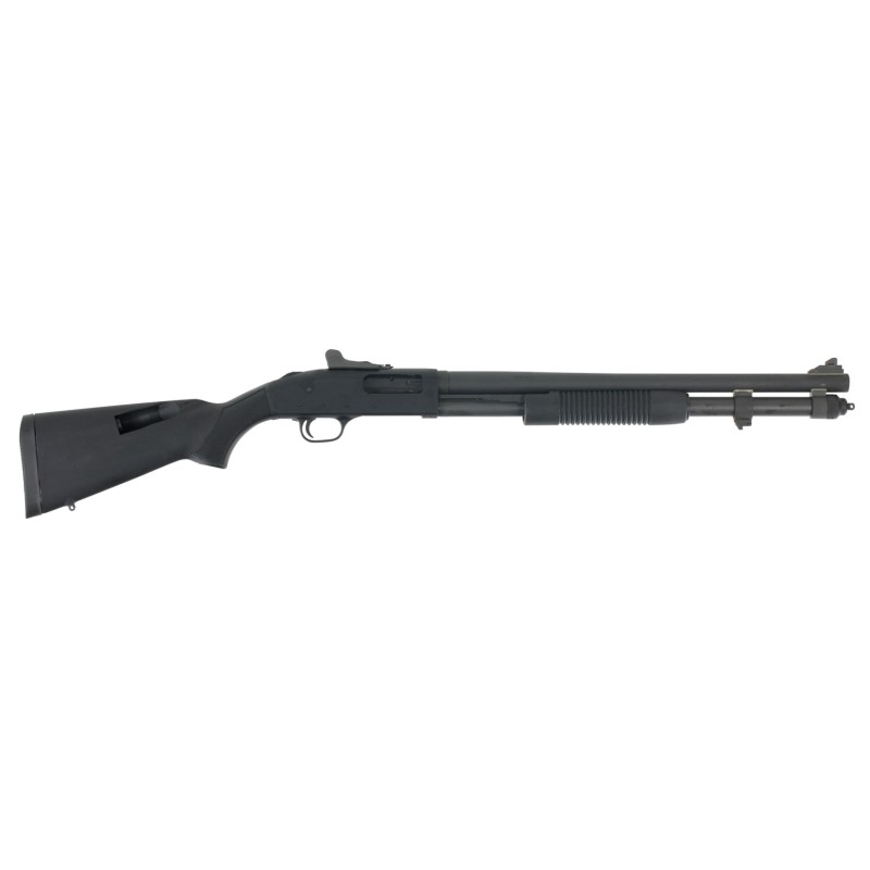 Mossberg 51668 590A1 Tactical 12 Gauge 3 81 20 Parkerized HeavyWalled Barrel Black Rec with Ghost Ring Rear Sight Black Fixed wi