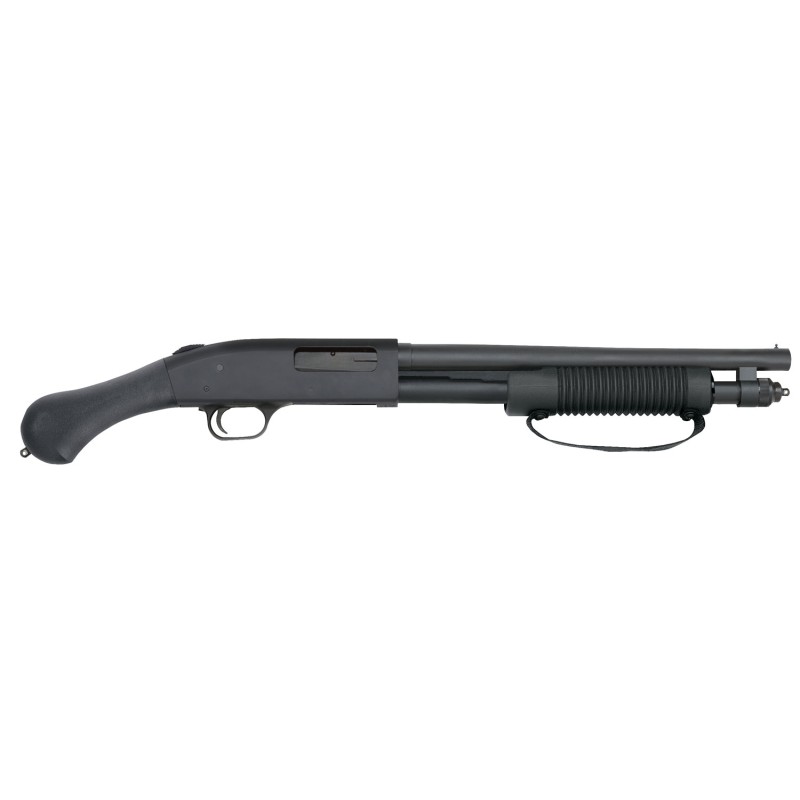 Mossberg 50657 590 Shockwave 20 Gauge 51 3 14.375 Heavy Barrel Blued Metal Finish Dual Extractors Drilled  Tapped Receiver Cornc