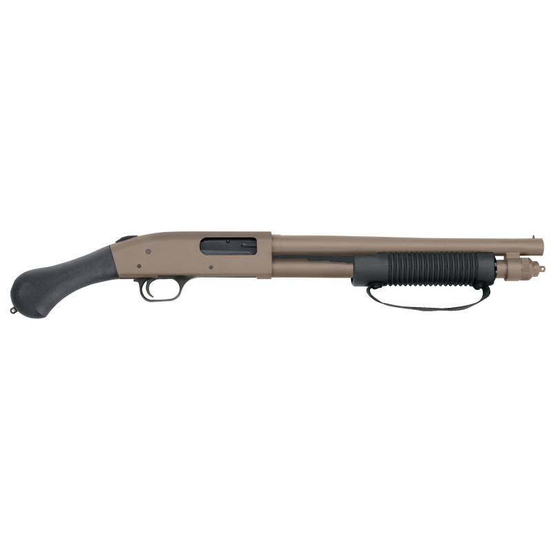 Mossberg 50653 590 Shockwave 12 Gauge 51 3 14.375 Heavy Barrel Flat Dark Earth Cerakote Dual Extractors Drilled  Tapped Receiver