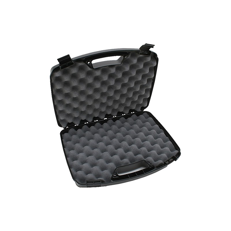 MTM CaseGard 80940 Double Handgun Case  made of Polypropylene with Textured Black Finish Foam Padding  SnapLatches 14 x 10  x 3.