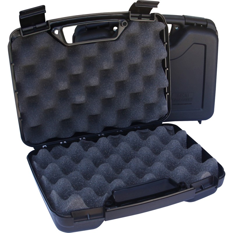 MTM CaseGard 80540 Single Handgun Case  made of Polypropylene with Textured Black Finish Foam Padding  Latches 9.70 x 5.70 x 2.8