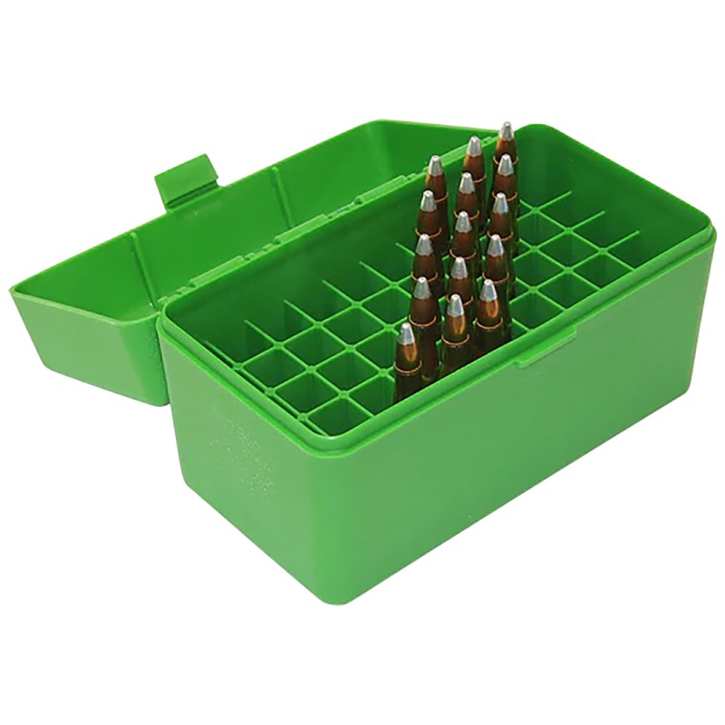 MTM CaseGard RS5010 Ammo Box  223 Rem 204 Ruger Green Polypropylene 50rd