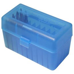 MTM CaseGard RSS5024 Ammo Box FlipTop for 6mm PPC7mm Clear Blue Polypropylene 50rd