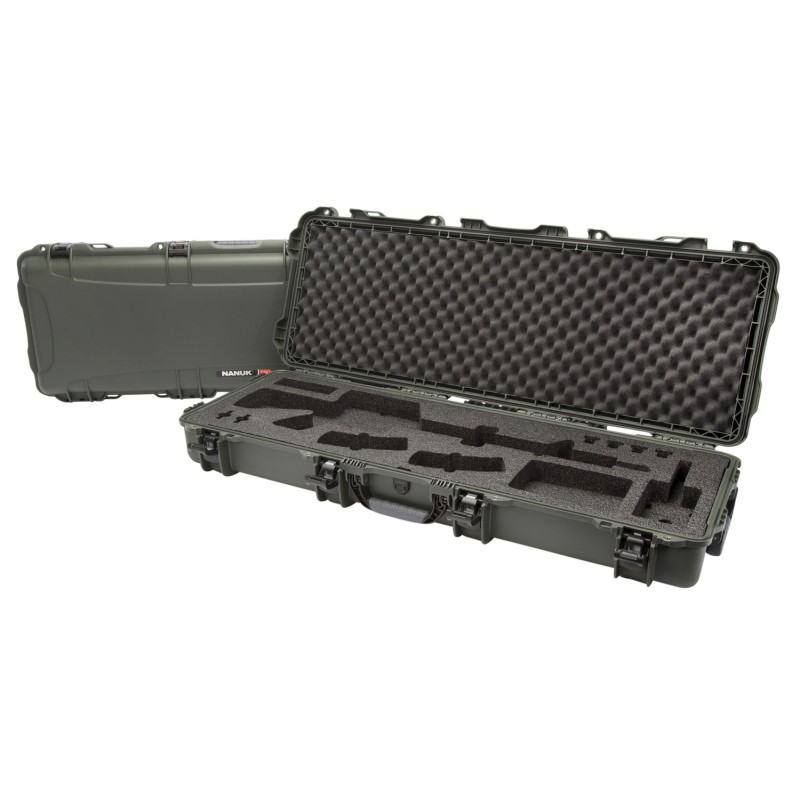 Nanuk 990AR06 990 AR15 Case Waterproof Olive Resin with Foam Padding for ARPlatform 44 L x 14.50 W x 6 H Interior Dimensions