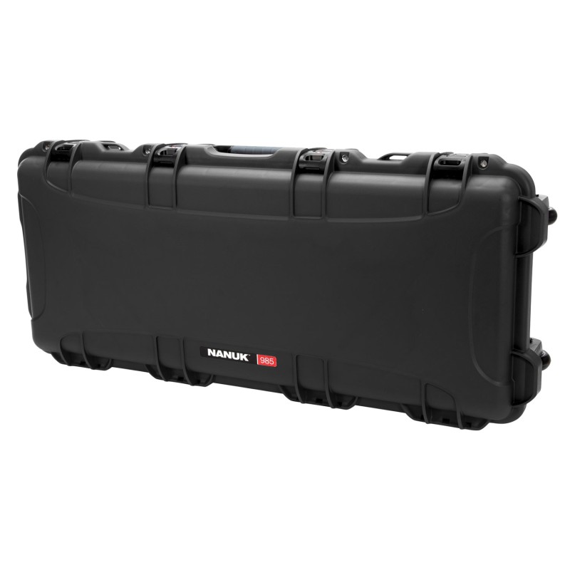 Nanuk 985TAK1 985 Takedown Case Waterproof Black NK7 Resin with Foam Padding Wheels  Handle 36.63 L x 14.50 W x 6 H Interior Dim