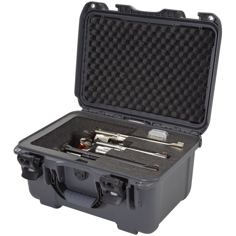 Nanuk 918REV07 918 3 Up Revolver Case Graphite Polymer with Foam Padding  Latches 14.90 L x 9.80 W x 8.60 H Interior Dimensions