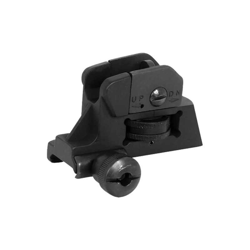 NcStar MARDRS AR15 Rear A2 Backup Iron Sight  Black Dual Aperture for AR15