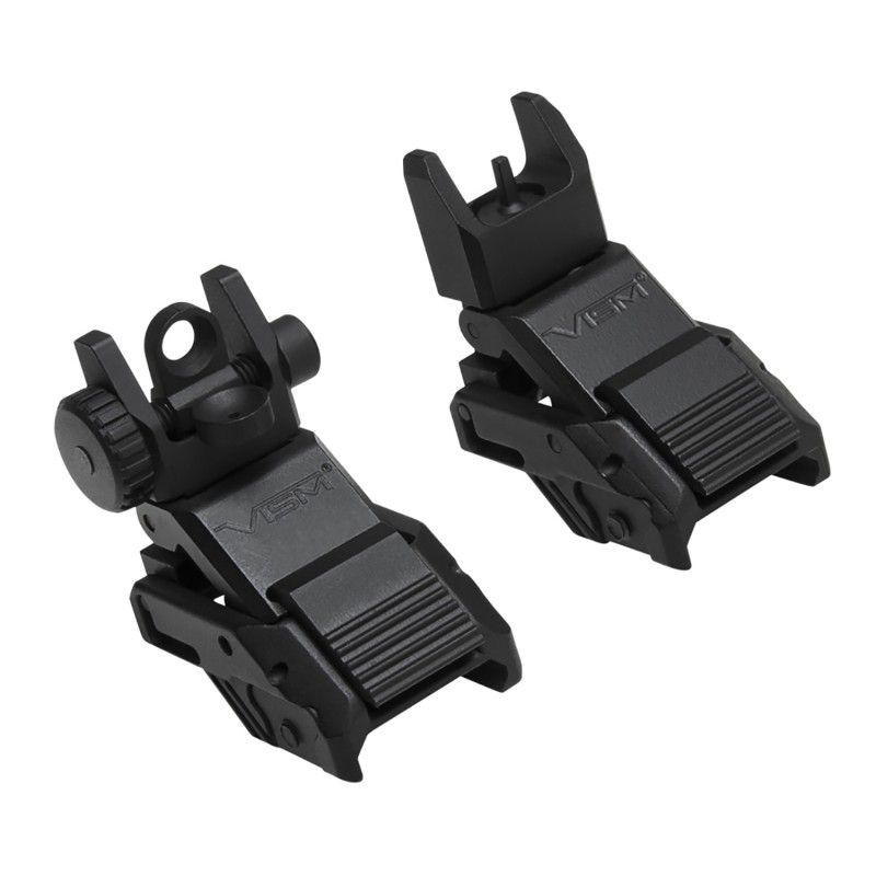 NcStar VMARFLC Pro Series Flip Up Front and Rear Sights  Black Flip Up for ARPlatform