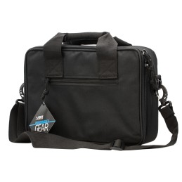 NcStar CPDX2971B VISM Double Pistol Range Bag with Mag Pouches Loop Fasteners Zippers Padding  Black Finish