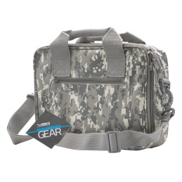 NcStar CPDX2971D VISM Double Pistol Range Bag with Mag Pouches Loop Fasteners Zippers Padding  Digital Camouflage Finish