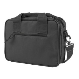 NcStar CPDX2971U VISM Double Pistol Range Bag wMag Pouches Heavy Duty Lockable Zippers For Compliance Padded Carry Handles Adjus