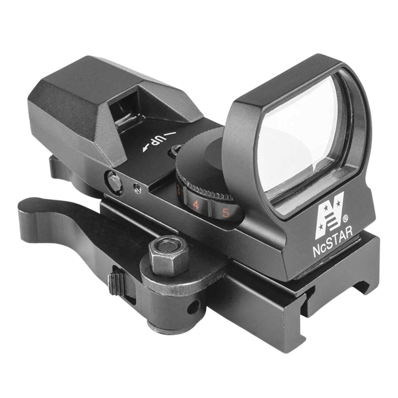 NcStar D4RGBQ Red  Green Reflex Sight with 4 Reticles  Black Anodized 24x34mm RedGreen Multi Reticle