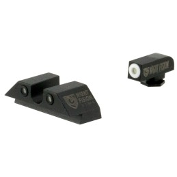 Night Fision GLK001007WGZ Tritium Sight Set  Fixed UNotch Black Ring Rear White Ring FrontBlack Frame Compatible wGlock 171934 F