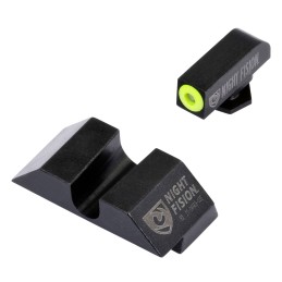 Night Fision GLK001014YGZ Tritium Night Sights For Glock  Black  Green Tritium Yellow Ring Front Sight Black Rear Sight