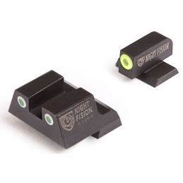 Night Fision CNK027003YGW Perfect Dot Tritium Night Sights For Canik  Black  Green Tritium Yellow Ring Front Sight Green Tritium