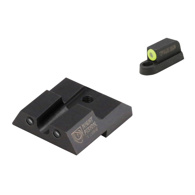 Night Fision CZU076007YGZG Tritium Night Sights For CZUSA  Black Green Tritium Yellow Ring Front Sight Green Tritium Black Ring 