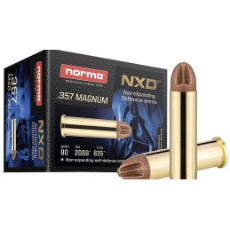 Norma Ammunition 611640020   357 Mag 80 gr NXD 20 Per Box 10 Case