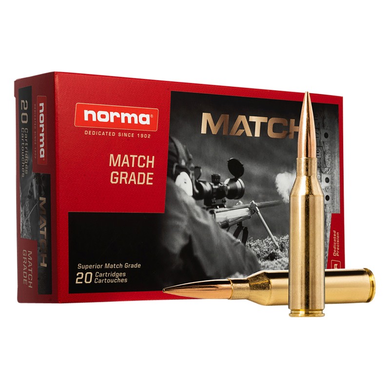 Norma Ammunition 20174602 Dedicated Precision Golden Target Match 300 Norma Mag 230 gr Hollow Point Boat Tail 20 Per Box 10 Case