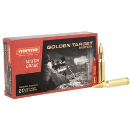 Norma Ammunition 10177432 Dedicated Precision Golden Target Match 308 Win 168 gr BTHP 20 Per Box 10 Case