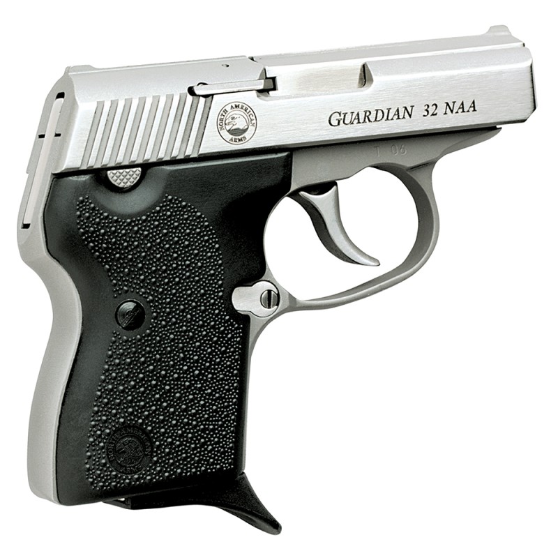 North American Arms 32NAA Guardian  32 NAA 2.50 Barrel 61 Stainless Steel Slide Black Rubber Grips