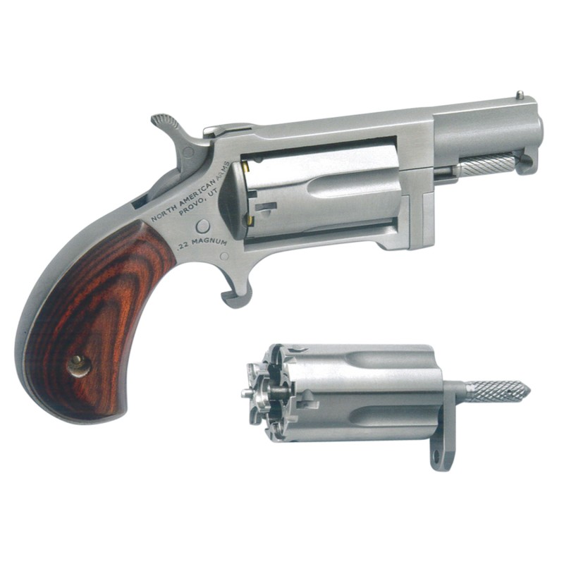 North American Arms SWC Sidewinder  22 LR or 22 WMR Caliber with 1.50 Barrel 5rd Capacity Cylinder Overall Stainless Steel Finis