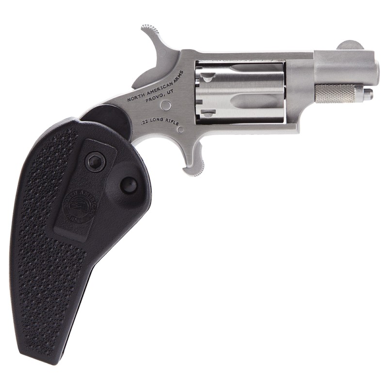 North American Arms 22LRHG MiniRevolver  22 LR 5 Shot 1.13 Barrel Overall Stainless Steel Finish Black Synthetic Holster Grip