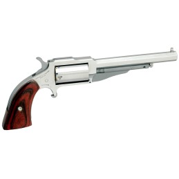 North American Arms 18604 1860 The Earl CA Compliant 22 WMR 5rd 4 Barrel Overall Stainless Steel Finish  Rosewood Boot Grip