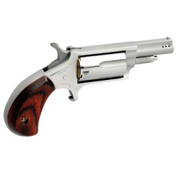 North American Arms NAA22MSCP MiniRevolver Combo 22 LR or 22 WMR 5 Shot 1.13 Ported Barrel Overall Stainless Steel Finish Rosewo