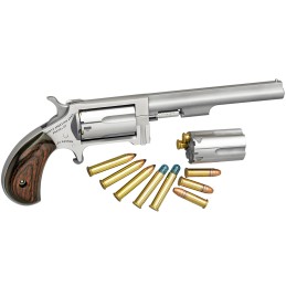 North American Arms SWC4 Sidewinder CA Compliant 22 LR or 22 WMR 5rd 4 Barrel Overall Stainless Steel Finish  Rosewood Birdshead