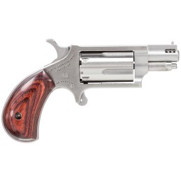 North American Arms NAA22MSP MiniRevolver  22 WMR 5 Shot 1.13 Ported Barrel Overall Stainless Steel Finish Rosewood Birdshead Gr