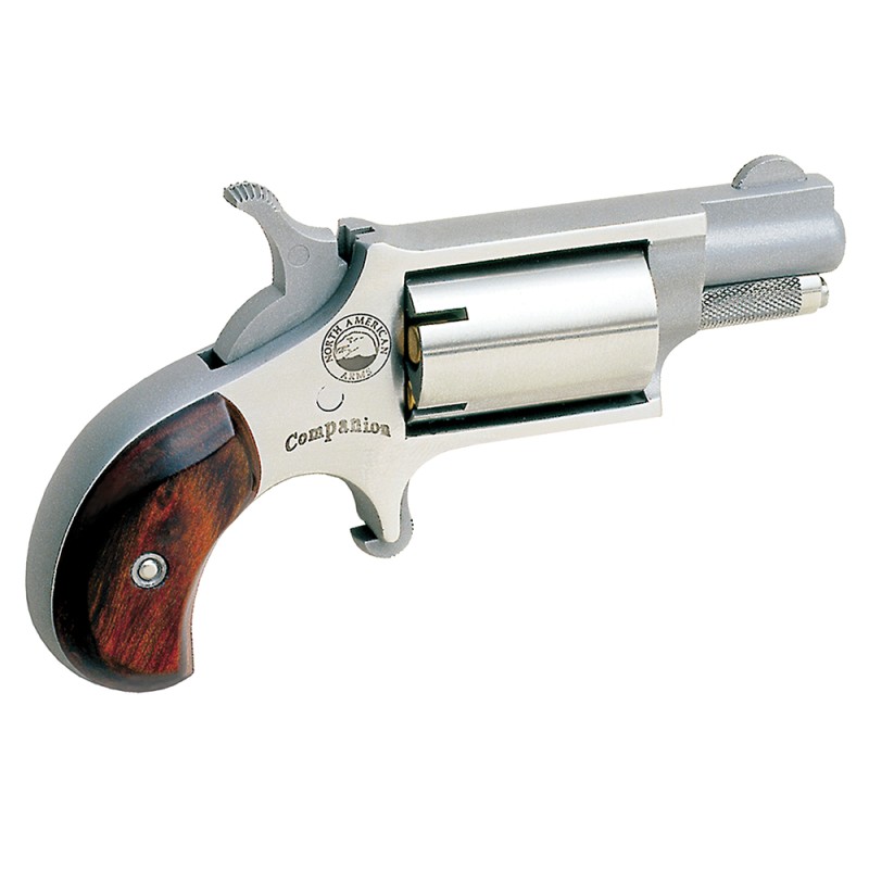 North American Arms 22LRCB Companion  SAO 22 Cal 11 Percussion 1.13 5 Shot Stainless Steel Rosewood Birdshead Grip