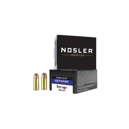 Nosler 38432 Defense Handgun 9mm Luger P 124 gr Bonded Performance Jacketed Hollow Point 20 Per Box 10 Case